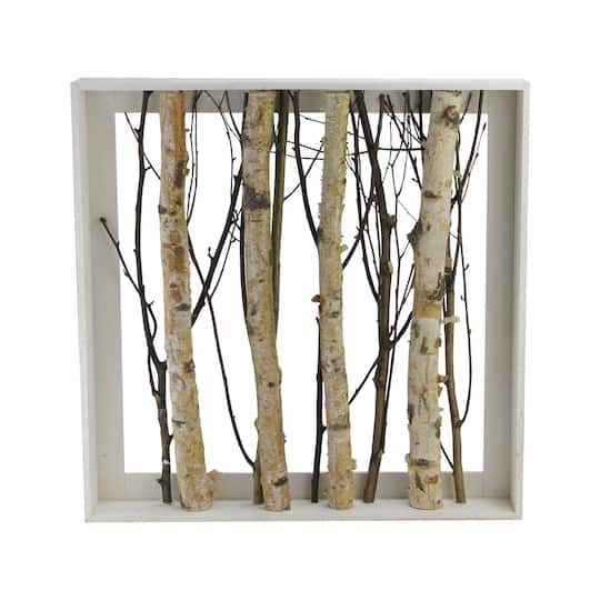 17.75" Mixed Branches in Rustic Wood Frame